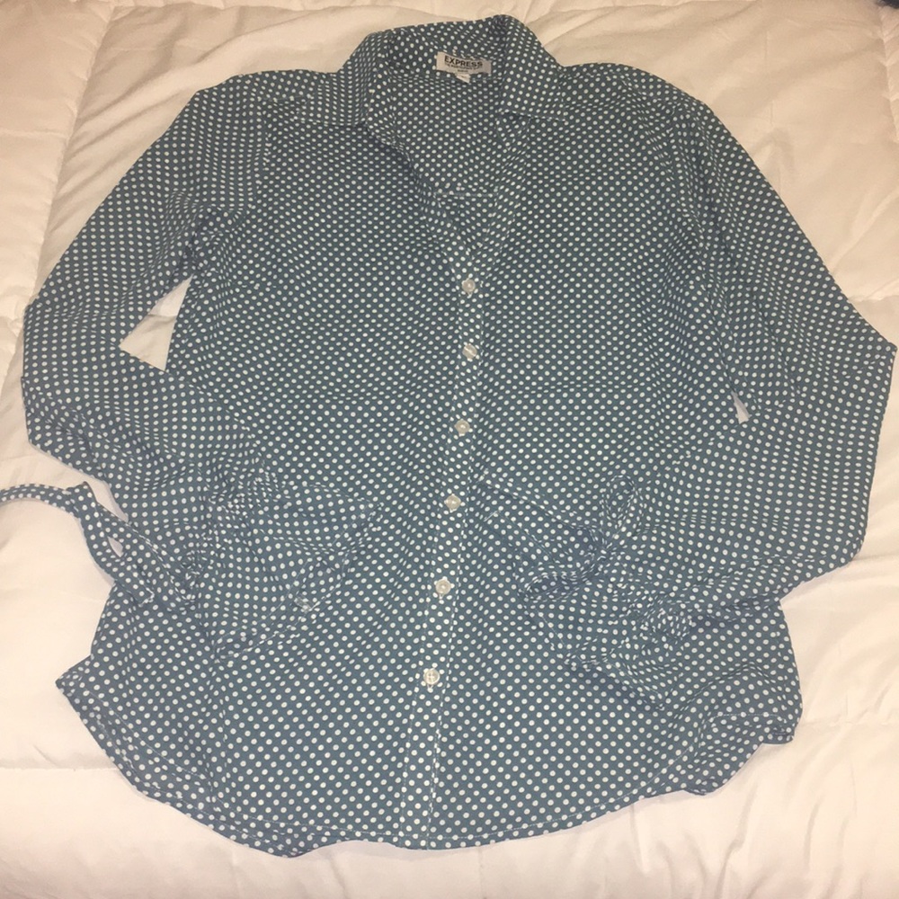 Express teal and white portofino shirt